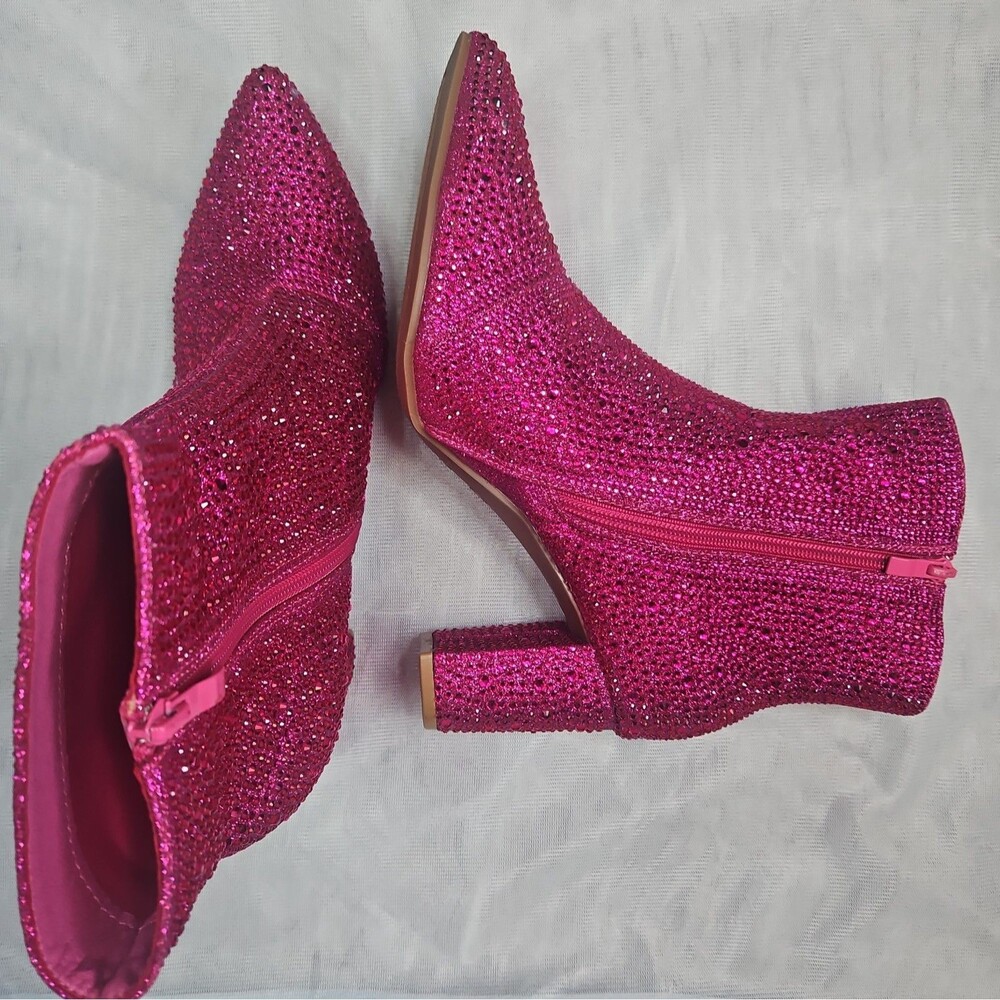 Forever Sequin Boots Pink Size 11